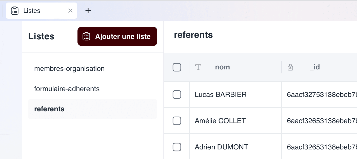 Miniature du tutoriel Listes et données